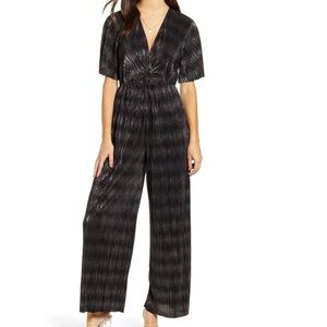 All in Favor Black and Silver Jumpsuit